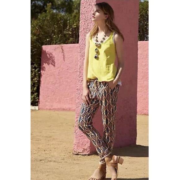 Anthropologie Pilcro and the Letterpress Size 30 Paz Ikat Joggers Pants Rayon - Picture 3 of 16